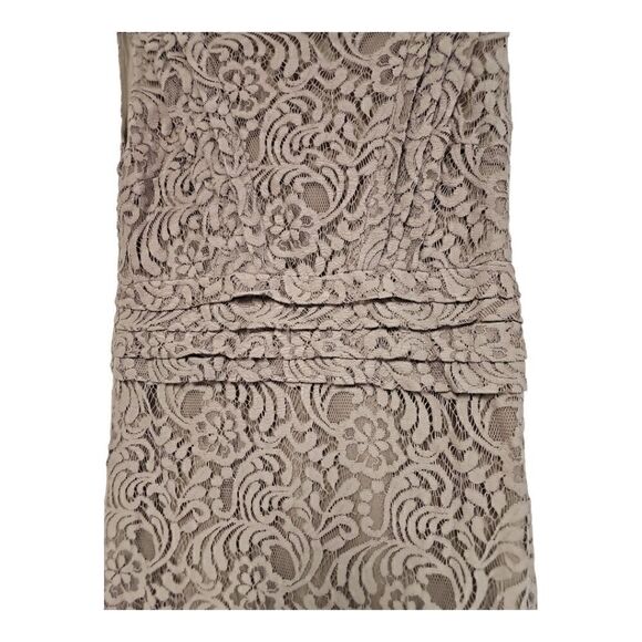 EVA MENDES New York & Company Sleeveless Taupe Lace Overlay Dress - Size 10 - Picture 4 of 6